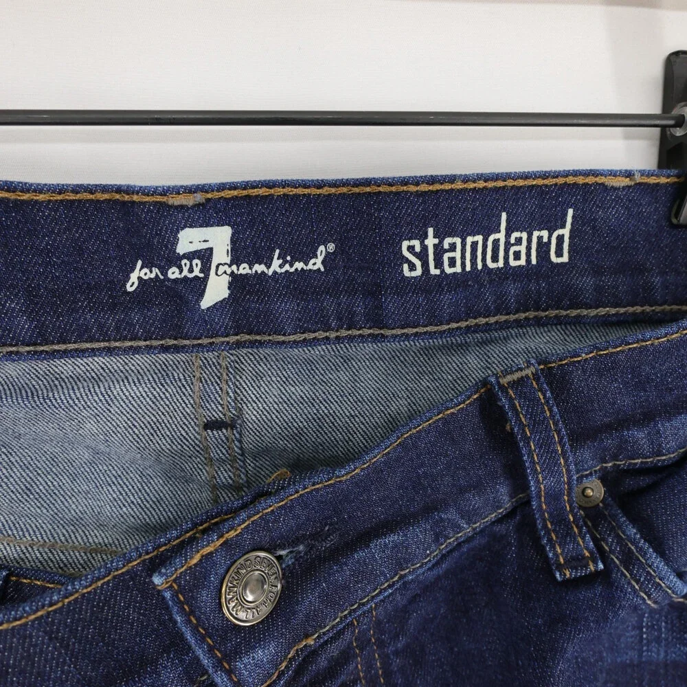 7 For All Mankind Standard Jeans Mens 40 Blue Dark Wash Button Fly Straight Leg